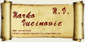 Marko Vučinović vizit kartica
